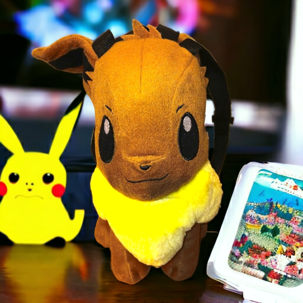 Pokemon EeVee 14" Plush Backpack Tote Figure Stuffed Animal Bag Nintendo 2015
